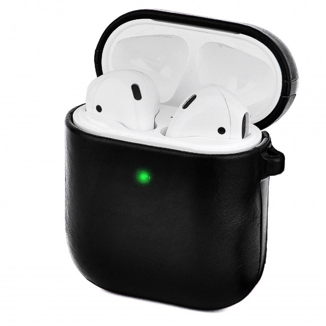 Apple AirPods Leder Case Schwarz