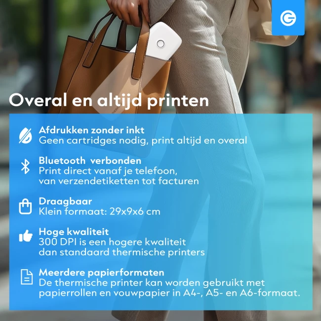 Thermische Printer - Combideal met 3x papierrollen A4, kettingpapier A4 en 5x stickerpapier A5