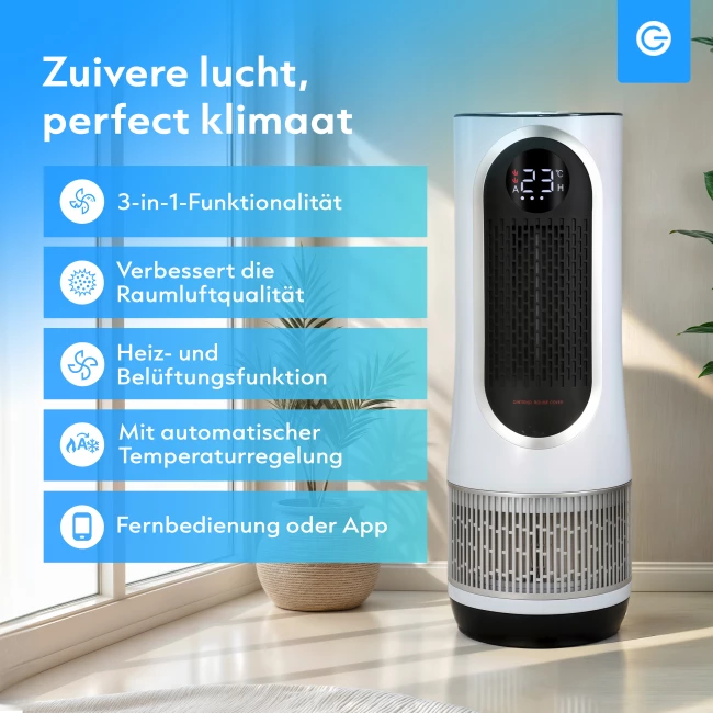 Luftreiniger mit Heizfunktion und Ventilator