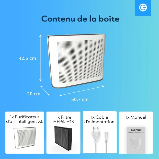 Purificateur d'Air Intelligent XL avec App